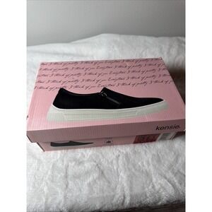Kensie Girl Soren Slip on Side Zip Casual Comfort Black  Size 6.5